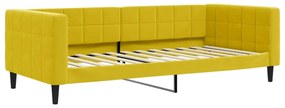 sárga kihúzható bársony heverő fiókkal 90 x 200 cm