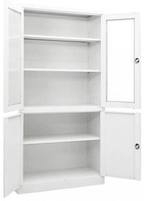 fehér acél irodai szekrény 90 x 40 x 180 cm