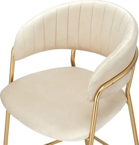Design bárszék, bézs Velvet szövet/gold króm arany, DASMIN TYP 2