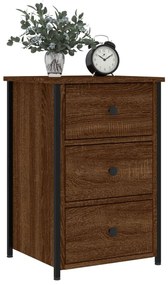 2 db barna tölgyszínű szerelt fa éjjeliszekrény 40x36x60 cm