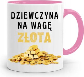 Rózsaszín Bögre A Feleség Barátnőjének Arany Mérleggel, fényképes nyomtatással