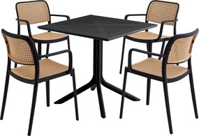 Rakásolható szék, fekete/bézs, RAVID NEW TYP 2