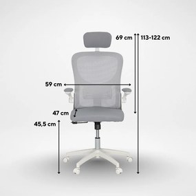 Flexo ergonomikus irodai forgószék deréktámasszal fehér