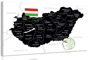 Kép stílusos fekete Magyarország térkép