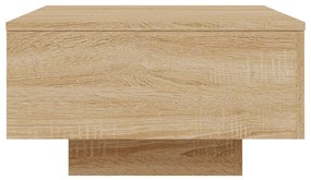 sonoma tölgy színű dohányzóasztal LED-lámpákkal 55 x 55 x 31 cm