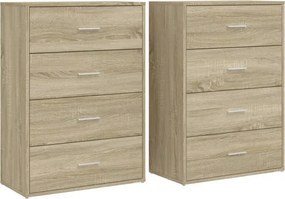 vidaXL 2 db sonoma tölgy színű szerelt fa tálalóasztal 60 x 31 x 84 cm
