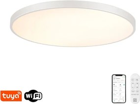 Immax NEO 07316L-LED fényerőszabályozható mennyezeti lámpa SEMPLICI 128W/230V Ø100 cm, Wi‑Fi, Tuya-kompatibilis, fehér + távirányító