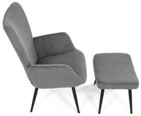 Pihenőfotel lábtartóval L7285 GREY6, szürke