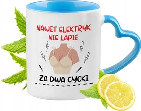 Vicces Kék Bögre Szív Alakú Füllel Ajándék