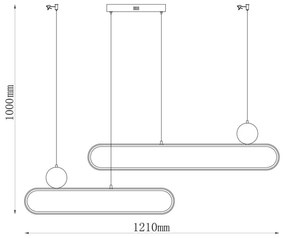 LED csillár zsinóron FLORENTYNA LED/48W/230V 4000K fekete/bézs