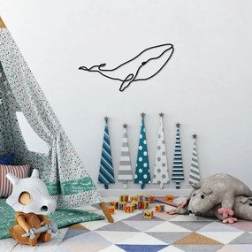 Whale fém fali dekoráció, 50×25 cm