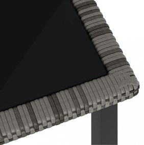 szürke polyrattan kerti étkezőasztal 180 x 70 x 73 cm