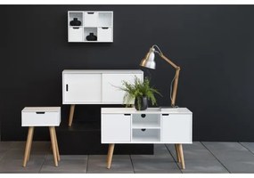 Éjjeli szekrényke CARLY tölgy/fehér