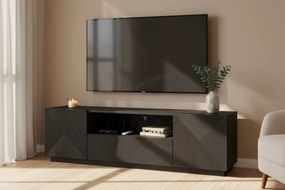 Asha TV-szekrény 167 cm fiókkal és nyitott polccal - fekete matt