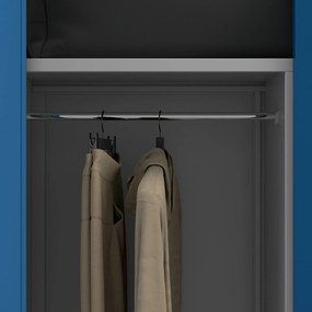 Zárható takarítószekrény DAWID – 900 x 1850 x 450 mm, szürke-kék