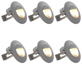 6 darab kör alakú ezüst kültéri LED falilámpa 5 W