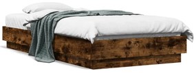 füstös tölgy színű ágykeret LED-világítással 75x190 cm