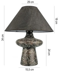 Asztali lámpa RAMZES 1xE27/40W/230V fekete