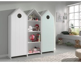 Fehér-világoskék nyitott gyerek ruhásszekrény 173x171,5 cm CASAMI – Vipack