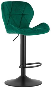 Bárszék fekete lábbal WEST VELVET, zöld
