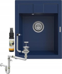 Gránit Mosogató Egymedencés Konyha Sötétkék Mosogató Szifon Best