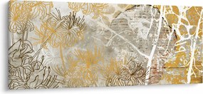 Kép - Vintage fal virágokkal (120x50 cm)
