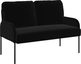 vidaXL Kanapék párnával 110cm Fekete Furnér
