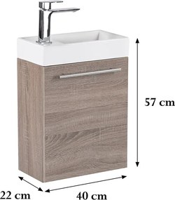 Fantastic alsó fürdőszoba bútor, mosdóval, yorki tölgy színben