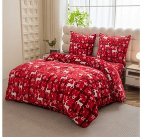 Mikroplüss ágyneműhuzat VELVET CHRISTMAS piros Ágyneműhuzat mérete: 70 x 90 cm | 140 x 200 cm
