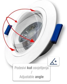 Commel süllyesztett LED panel, állítható, kerek 90mm 4000K, 3db