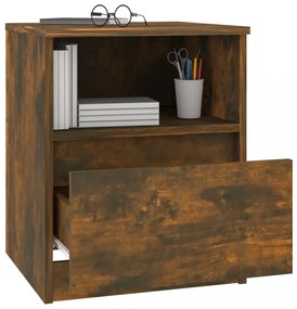 füstös tölgy színű szerelt fa éjjeliszekrény 40 x 40 x 50 cm