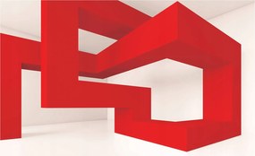 Tapéta Piros Geometria Absztrakt Figurák Loft minták 300x210 +ragasztó