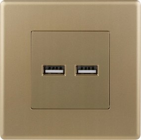 Dupla aljzat Usb töltő 2x3,1A műanyag arany Luuna