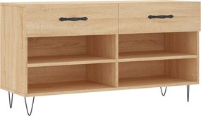 vidaXL sonoma tölgy színű szerelt fa cipőpolc 102x35x55 cm