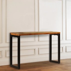 tömör újrahasznosított fa és acél tálalóasztal 120 x 35 x 76 cm
