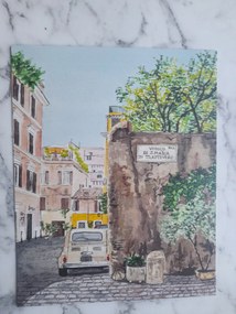 Keretező Grafika Olaszország Róma Firenze Pisa Velence 20cm x 25 cm IT10