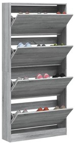 szürke sonoma cipőszekrény 4 kihajtható fiókkal 80x21x163,5 cm