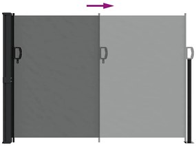 antracitszürke behúzható oldalsó napellenző 140 x 500 cm