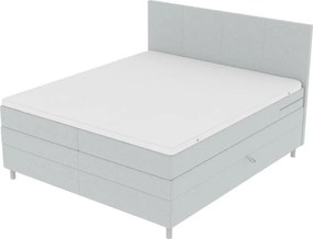 Kárpitozott boxspring ágy CARINA 160x200 cm világosszürke Matrac: Bonell rugós matrac