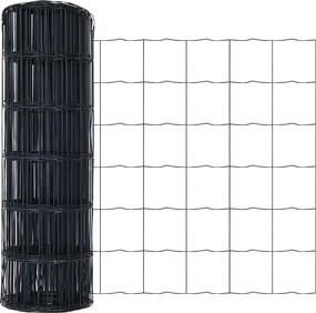 vidaXL Európai Kerítés Szürke 0,4 x 10 m PVC-bevonatú vas