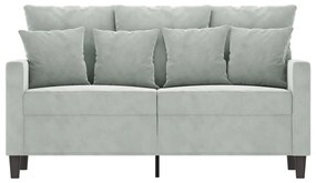 vidaXL kétszemélyes világosszürke bársony kanapé 120 cm