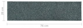 15 db zöld négyszögletes öntapadó lépcsőszőnyeg 76 x 20 cm