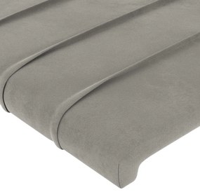világosszürke bársony LED-es fejtámla 103x16x118/128 cm