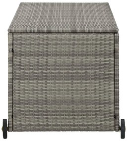 Világosszürke polyrattan kerti tárolóláda 120 x 65 x 61 cm