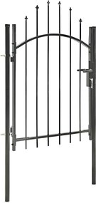 vidaXL fekete acél kertkapu 1 x 1,75 m