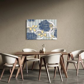 Kép - Rózsák és körök (90x60 cm)