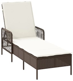 Napágy Barna és krémfehér PE Rattan 157 x 55 x 92 cm