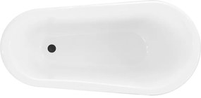 Mexen, Mexen Retro wanna wolnostojąca 150 x 73 cm, fehér, fekete lábak - 53251507300-70