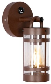 Kültéri fali lámpa rozsdabarna IP44 mozgásérzékelővel - Ruben