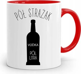 Piros Bögre Tűzoltónak Fél Liter Nyomtatott Fényképpel